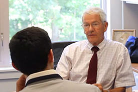 Endowed chair Gerald Cook mentors students