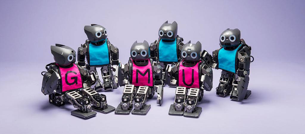 Volgenau-built robots in GMU shirts