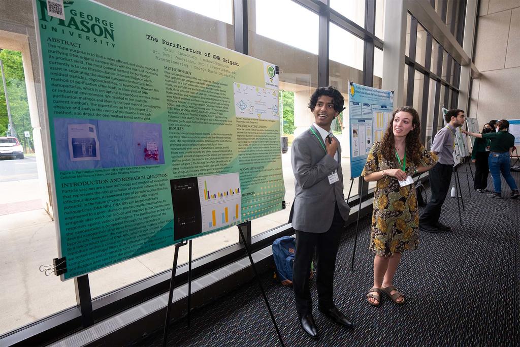 Students presenting their projects at the Mason Center for the Arts at Fairfax Campus